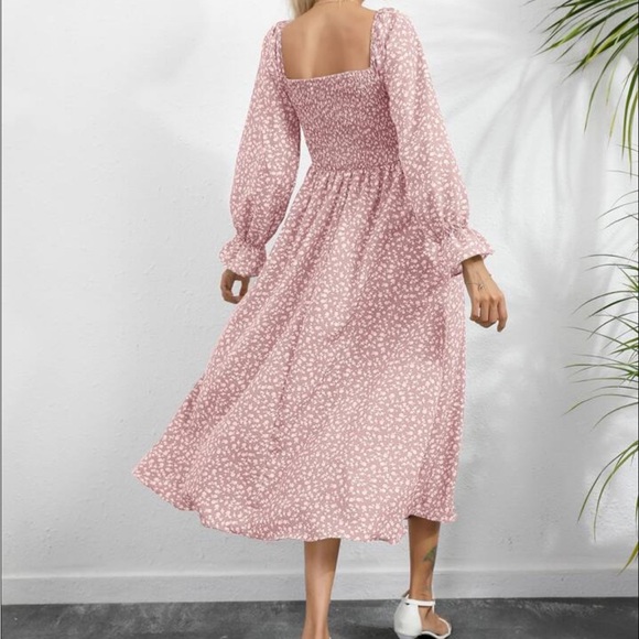 Pink Floral Belle Sleeve Maxi Dress - Picture 3 of 4